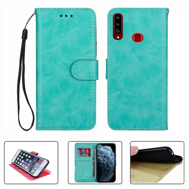 

For Samsung Galaxy A20s SM-A207F/DS SM-A207M/DS SM-A207F Wallet Case High Quality Flip Leather Phone Shell Protective Cover