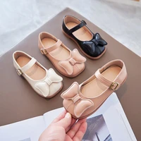baby toddler girls shoes leather soft bottom casual children shoes 2022 spring and autumn new bowknot kids shoes for girls flats