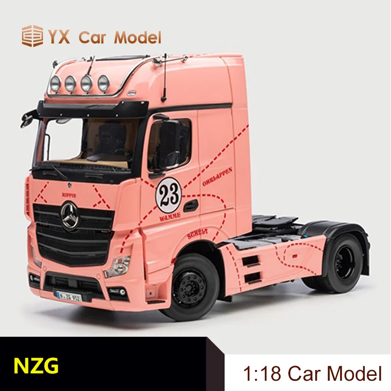

NZG грузовик 4*2 ACTROS трактор 1:18 Модель автомобиля сплав модель автомобиля розовая свинья