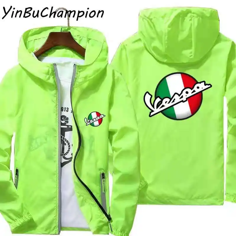 

Men Outdoor Sport Vespa Motorcycle Thin Hooded Coat Reflective Sunscreen Windbreaker Skin Cycling Camping Pilot Jacket 7XL