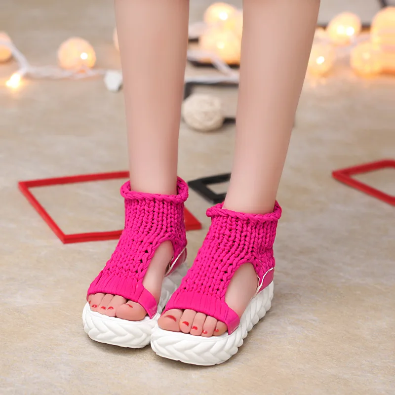 

Large Size Sandals Elastic Band Comfort Shoes for Women Muffins shoe Clogs Wedge Summer Heels Breathable Med Suit Female Beige B