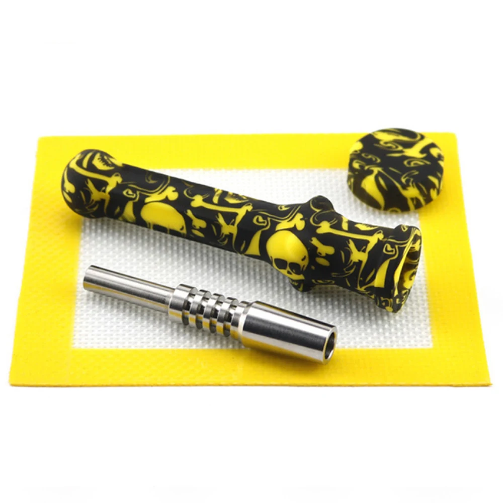 10 шт./лот силиконовая трубка с 14 мм титановыми гвоздями табачные трубки для