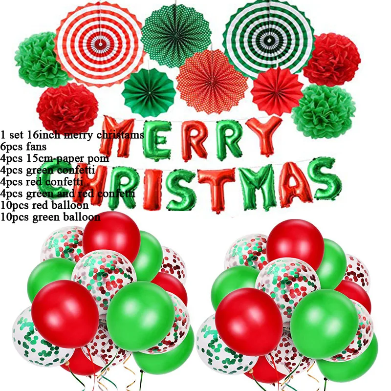 Xmas A Веселые Рождественские шары, набор для украшения, рождественские фольгированные шары, принадлежности для рождественского декора, рождественские Санта-Клауса, вечерние потолочные подвески - Цвет: Xmas A