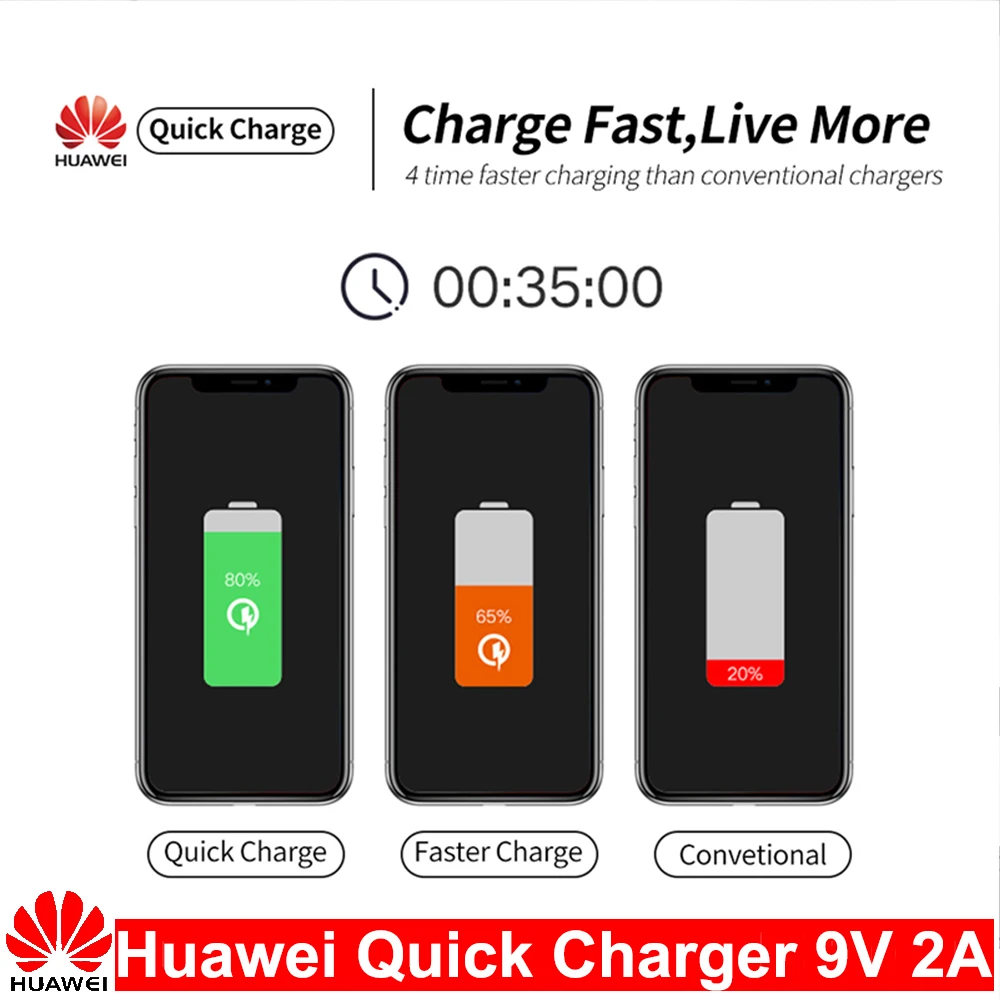 Зарядное устройство QC 2 0 для Huawei 9 В А ЕС США адаптер быстрой зарядки с Micro USB Mate 7 8 10