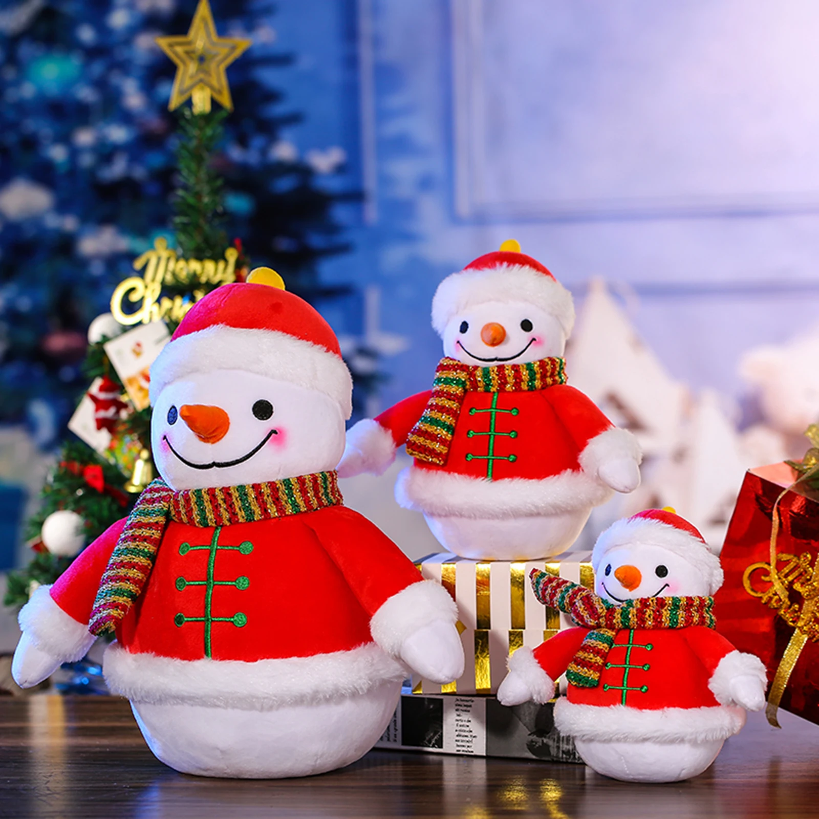 

Snowman Doll Stuffed Plush Toy Toys Xmas Decoration Cute Festivals Home Children Gift 3 Sizes Christmas Dolls