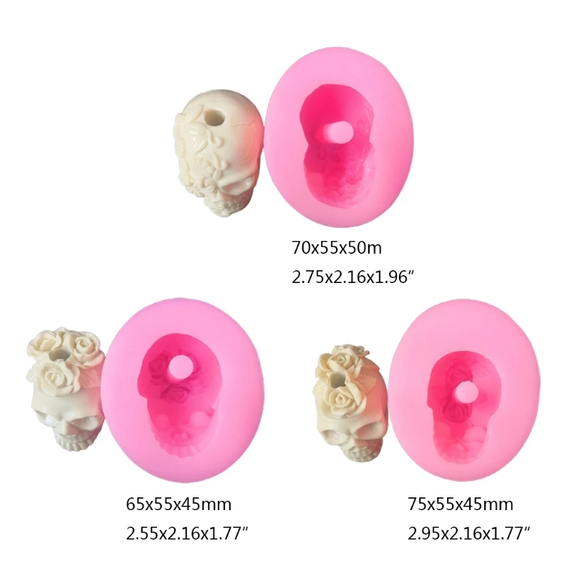 

3D Flower Skull Decoration Silicone Mold Epoxy Resin Mould for DIY Decoration Making Soap Handcrafts Clay Home Decors