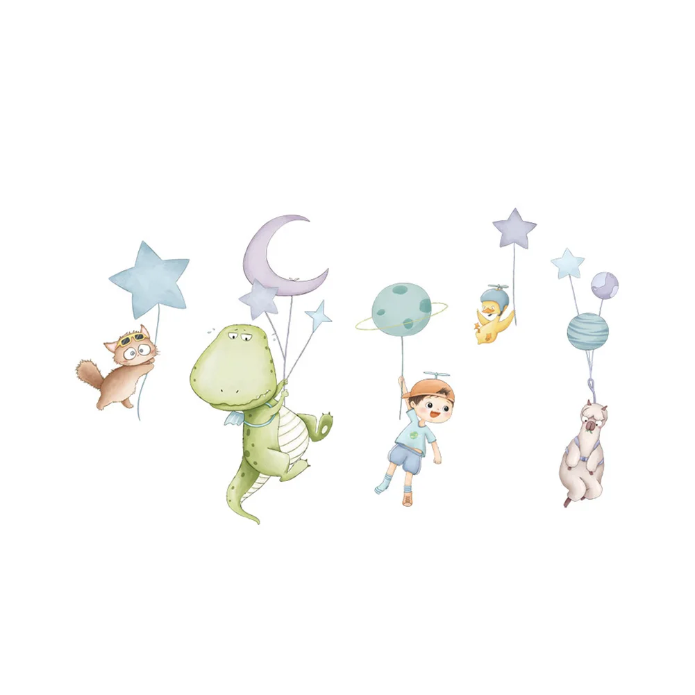

Cartoon animals dinosaur cat alpacawall sticker for baby kids room decor Bedroom background wallpaper home decoration stickers