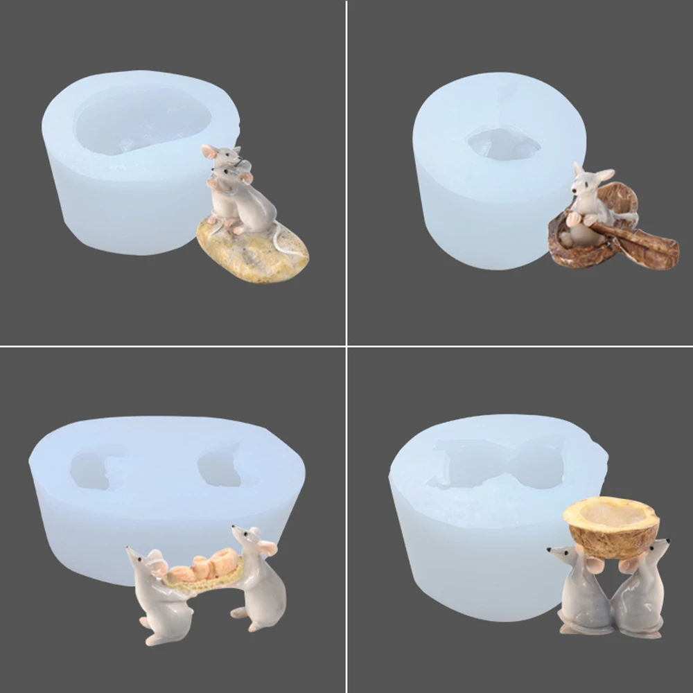 3D DIY мультфильм удачи Декор мышь силиконовая смола форма эпоксидная полимерная