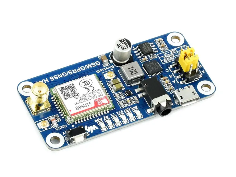 Шляпа GSM / GPRS/ GNSS/ Bluetooth для Raspberry Pi 3 0 поддержка SMS телефонных звонков GPRS DTMF HTTP FTP MMS