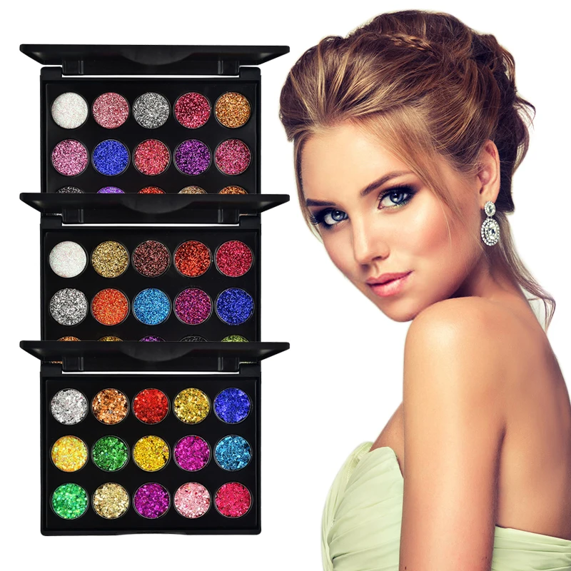 15 Color Diamond Sequins Eyeshadow Glitter Powder High-gloss Eye Shadow Sequins Glitter Loose Shimmer Eye Shadow Makeup