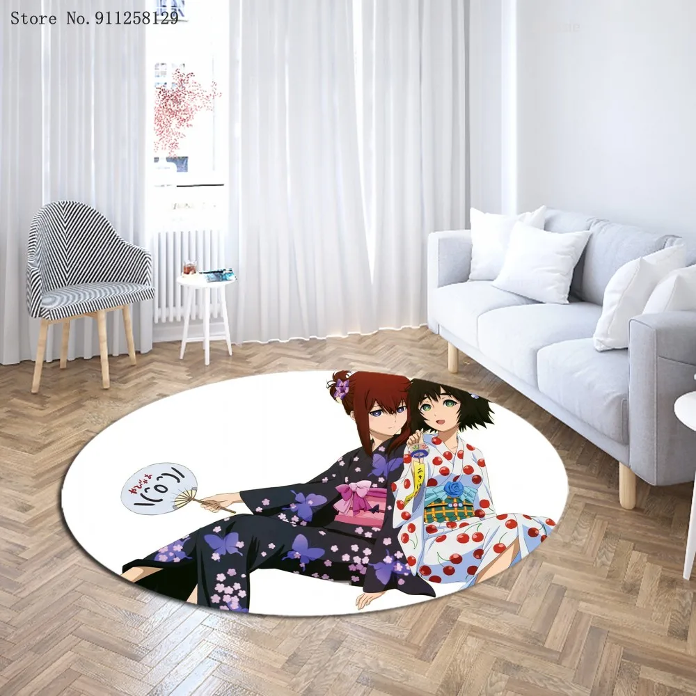SteinsGate круглый ковер 3D печати по японскому мультфильм ковры для Гостиная коврик