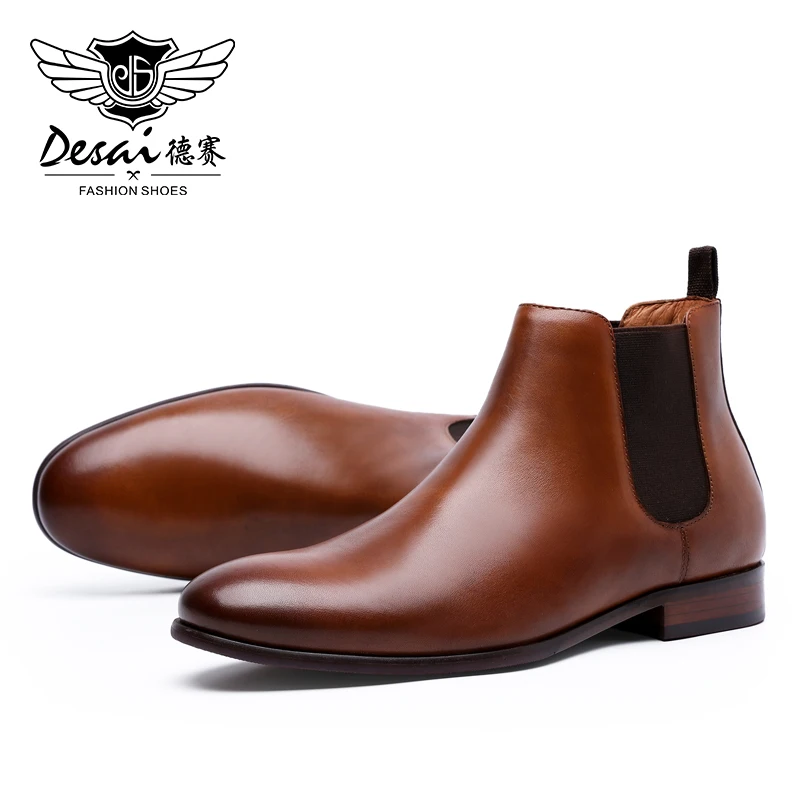 Мужские модельные ботинки на платформе DESAI повседневная обувь из натуральной
