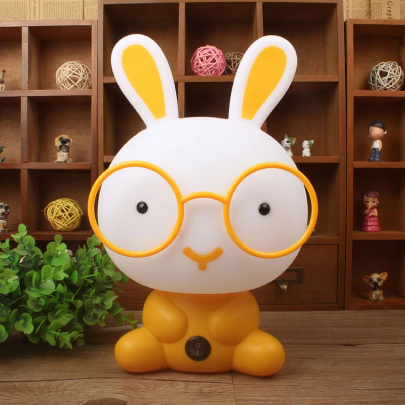 Мультяшный милый Ночной светильник прикроватная лампа в виде кролика животного