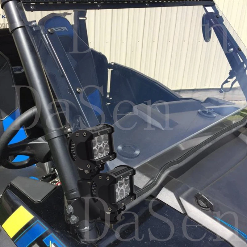 2Pcs Below Side Pillar Roll Bar LED Work Light Windshield Mounting Brackets Fits 2014-2019 Polaris RZR XP 1000 900 Models | Автомобили и
