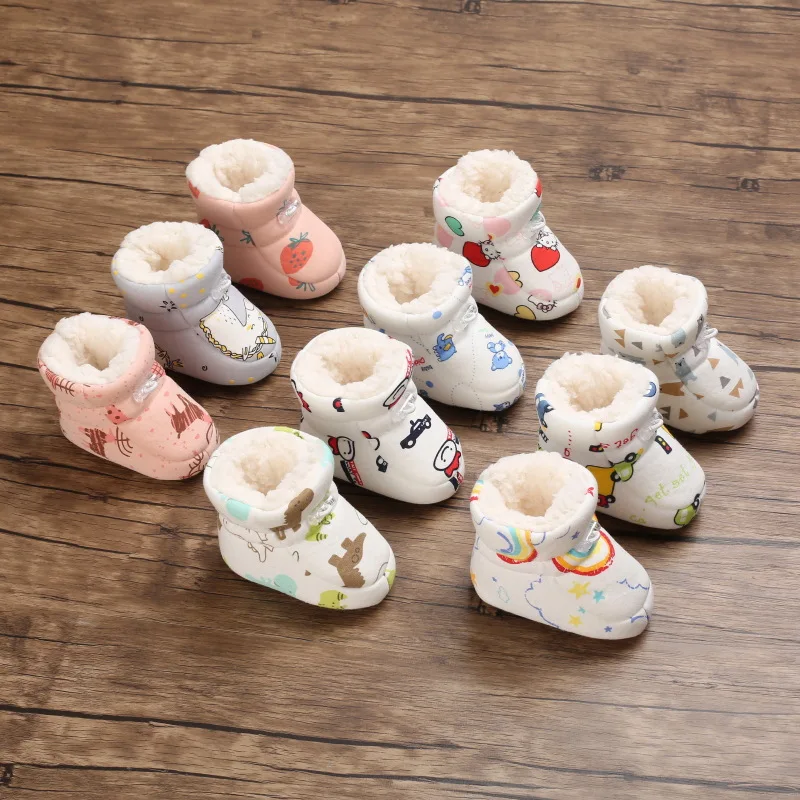 

Newborn Baby Socks Shoes Boy Girl Toddler First Walkers Booties Cotton Comfort Soft Anti-slip Winter Baby Warm Shoes