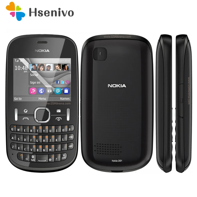 Nokia asha 201 Восстановленный Оригинальный разблокированный телефон Asha 2 4 &quotМп Bluetooth