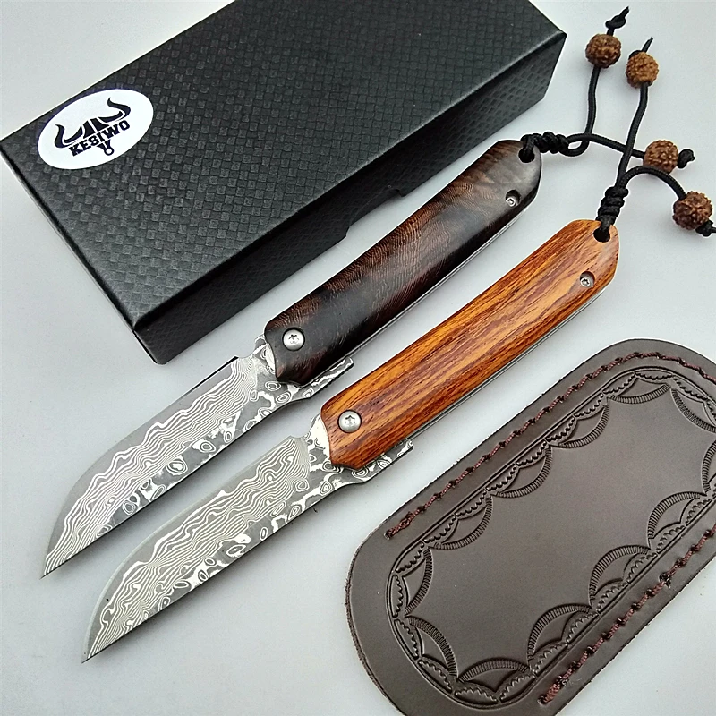 KESIWO DMS02 дамасское складное лезвие карманное для выживания на природе кемпинга