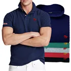 100% хлопок Одежда высшего качества 2021 сезон: весна-лето мужские рубашки поло с коротким рукавом повседневные мужские футболки-поло рубашки для мальчиков Модная одежда с отложным воротником, топы