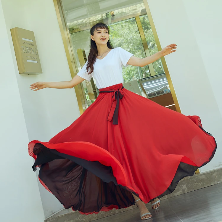 Женская традиционная испанская юбка фламенко цыганская для живота одежда с