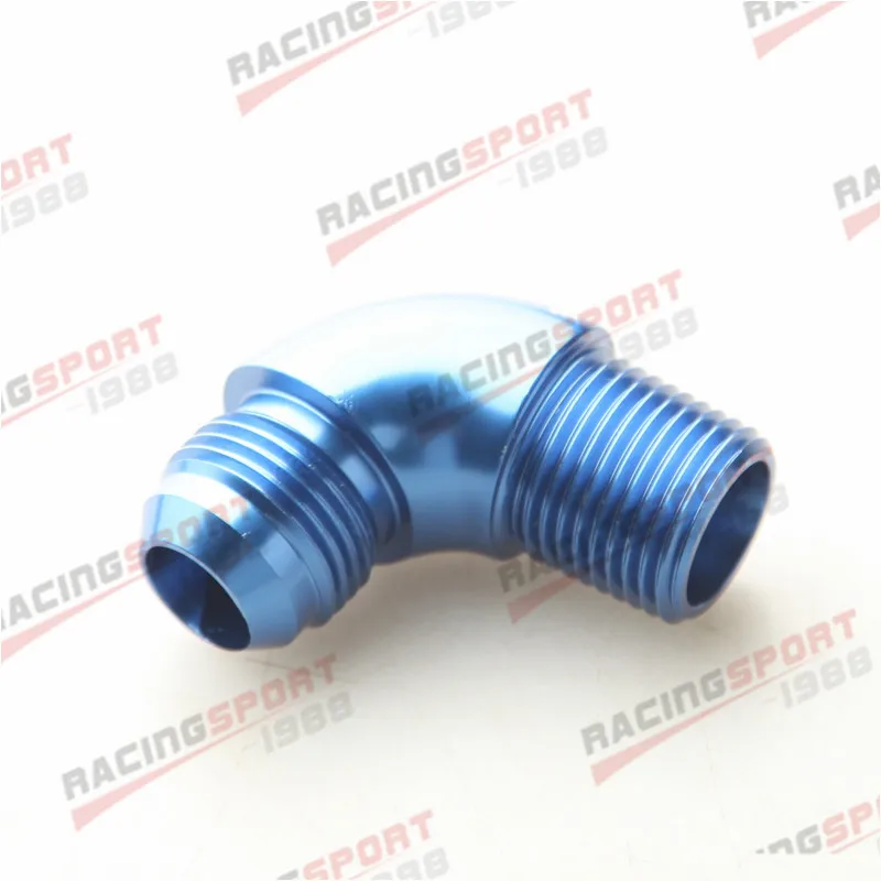 AN10 AN 10 to 1/2 &quotNPT 90 градусов Алюминиевый фитинг полного потока с уплотнительным