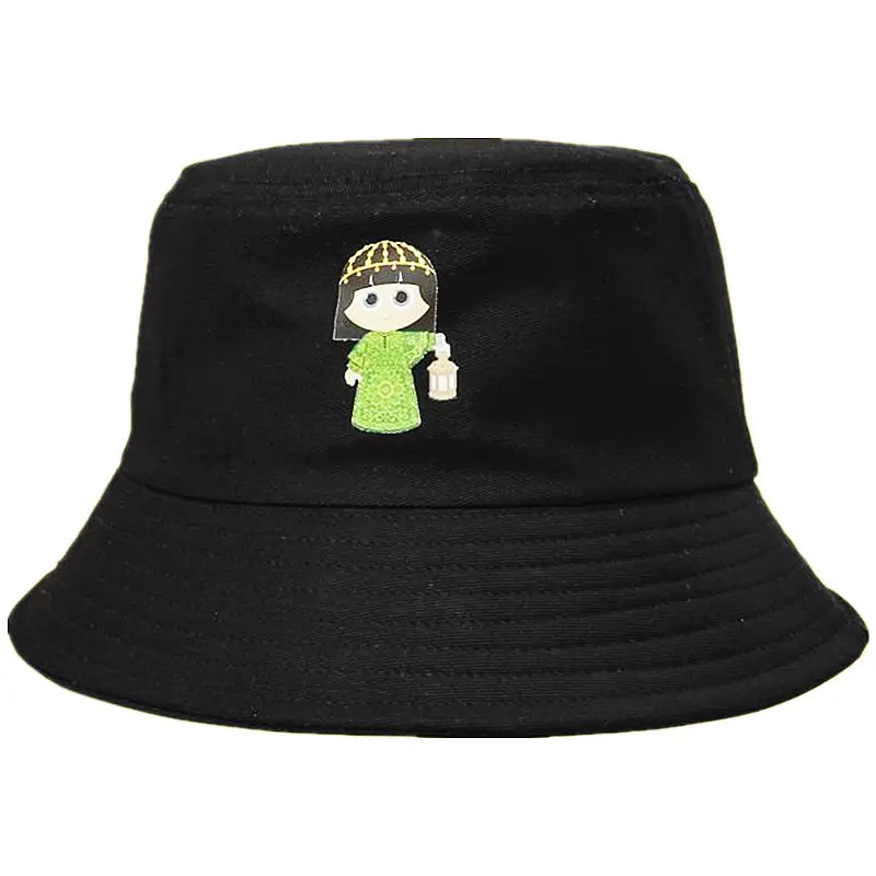

LDSLYJR Cartoons girl cotton Bucket Hat Fisherman Hat outdoor travel hat Sun Cap Hats for Men and Women 147