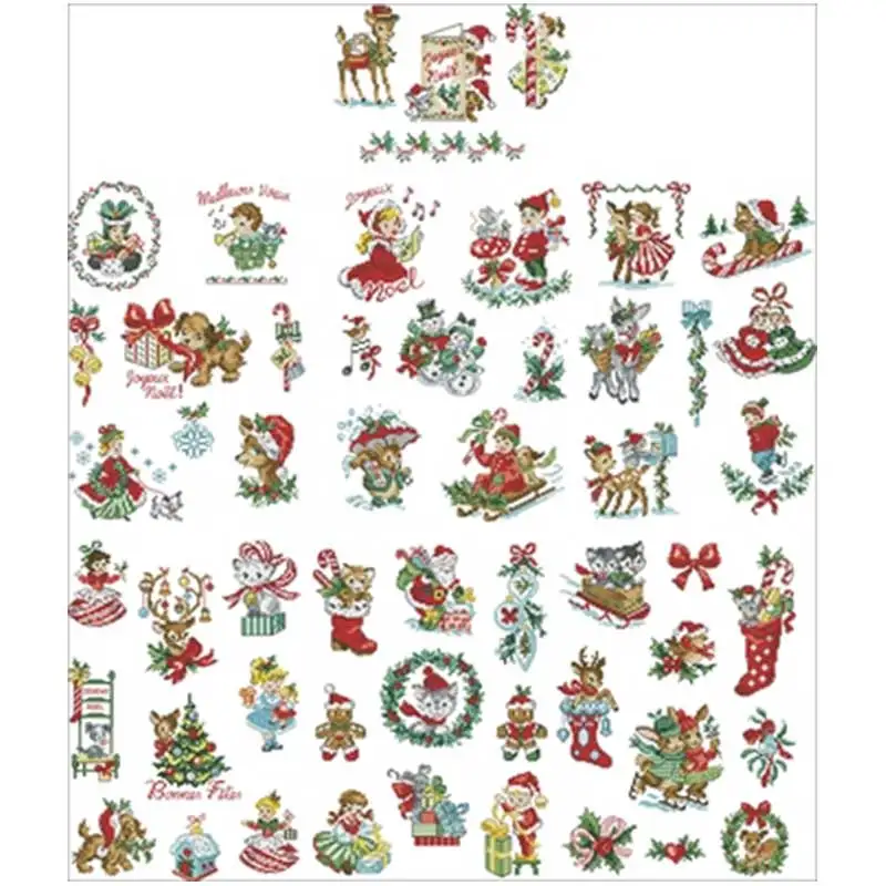 

Paris Christmas Atlas patterns counted 11CT 14CT 18CT Cross Stitch Set DIY Cross-stitch Kits Embroidery Needlework Home Decor