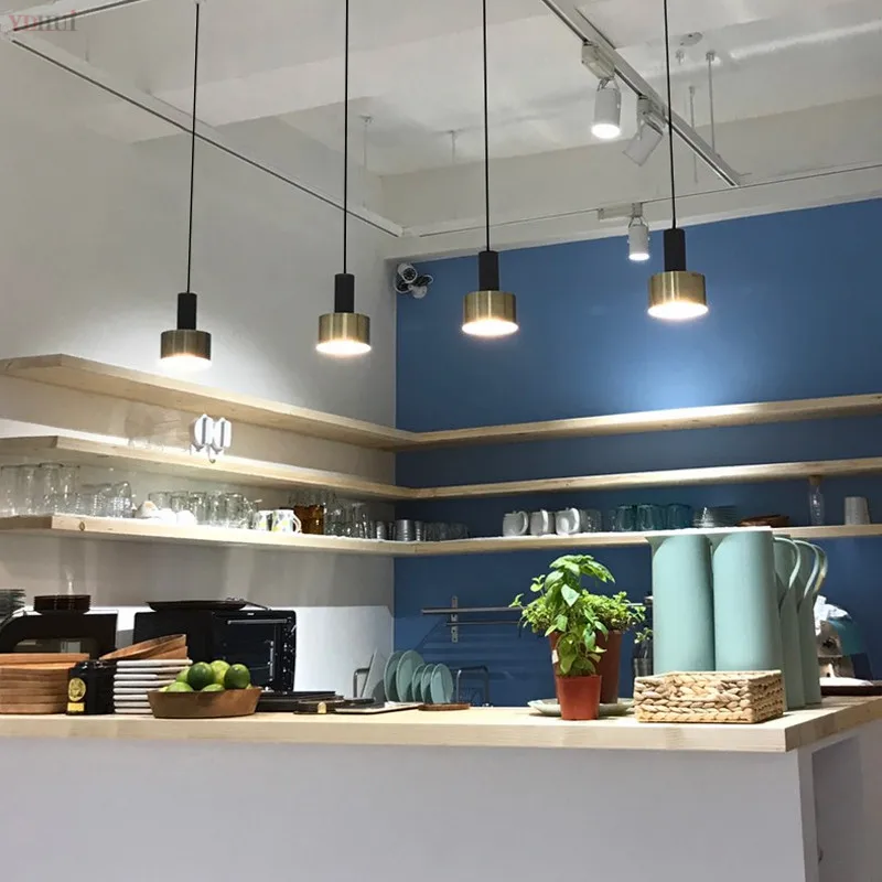Скандинавская простая Подвесная лампа E27 для бара цветной подвесной светильник