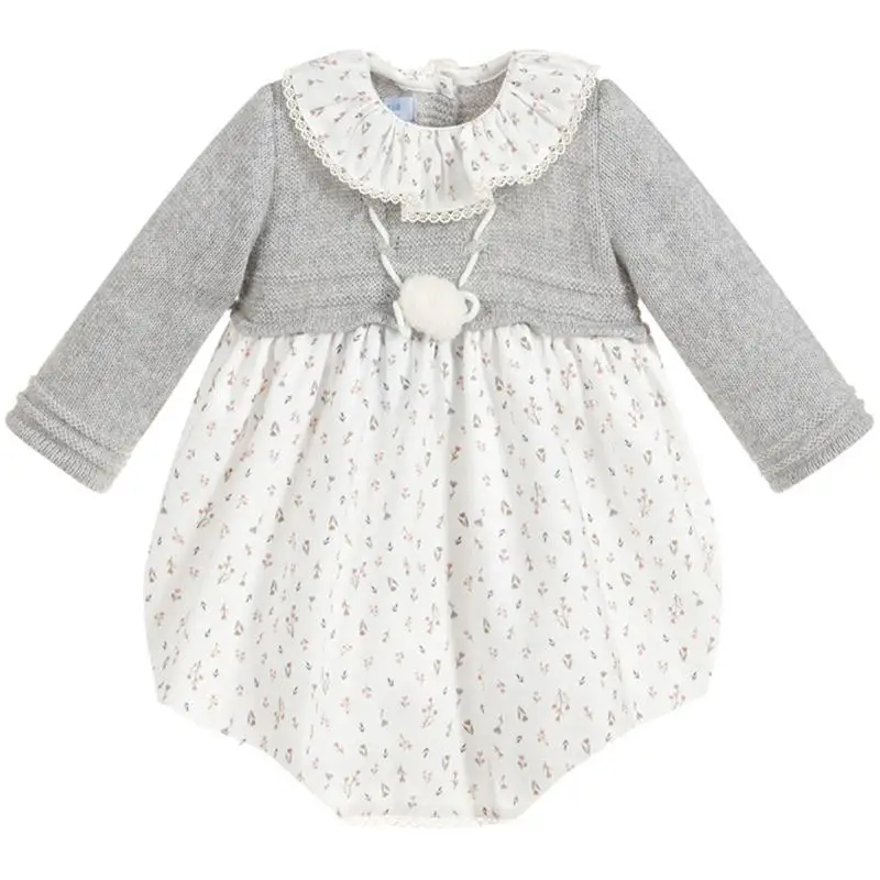 

Детский комбинезон с испанским цветочным рисунком, цельный Вязаный комбинезон для девочек, эксклюзивная одежда для малышей, комбинезоны дл...