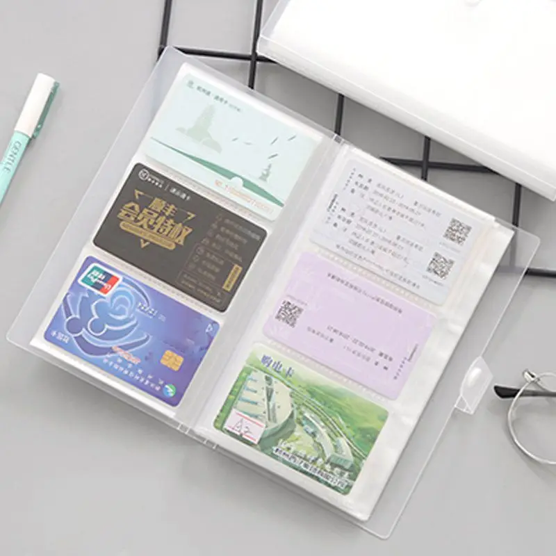 

240 Slots Transparent PP Cover Business Card Book Large Capacity ID Holders Ticket Collection Clip Jy27 20 Dropship