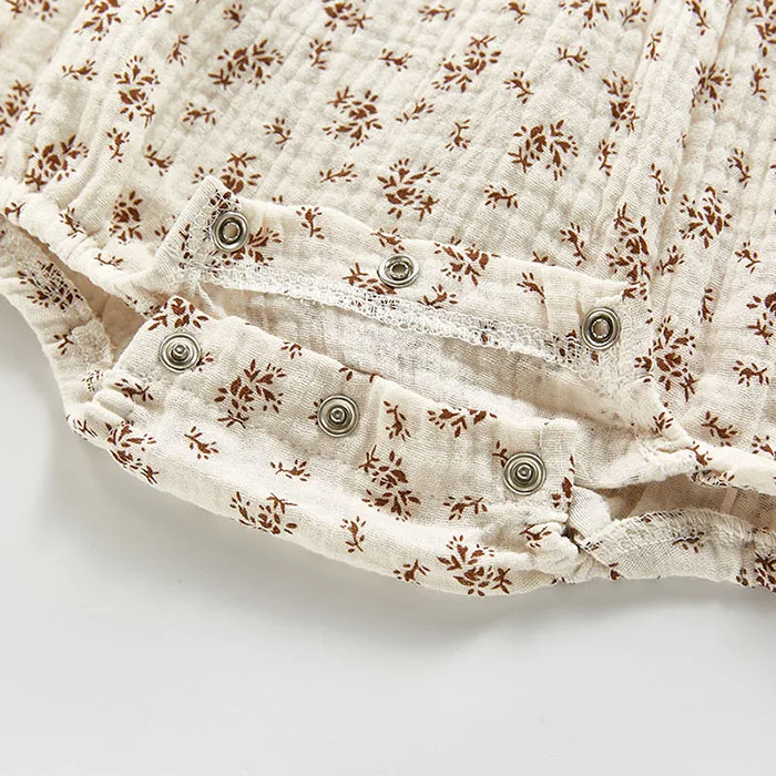 bonito algodão linho manga longa macacão uma peça outfit estilo coreano primavera outono da criança do bebê menina bodysuits