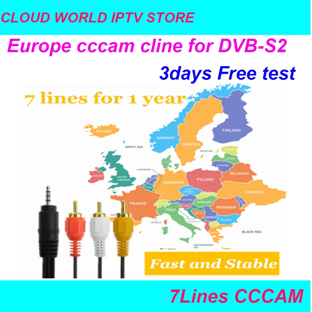 Лучшие стабильные линии cccam cline на 1 год, Испания, Швеция, Германия, Польша, Португалия, Espana share сервер HD DVB-S2 C-line через USB Wifi
