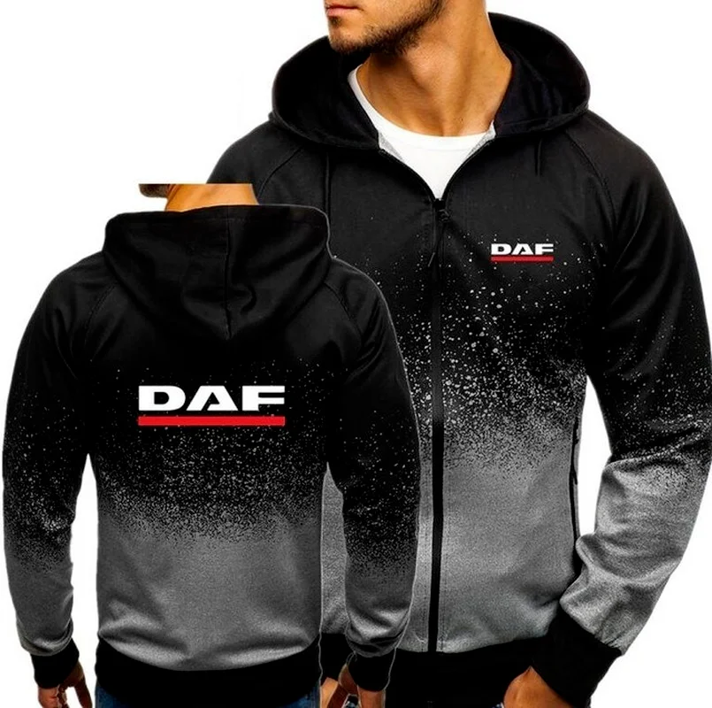

2021 Men Hoodies Sports Casual Wear Zipper Fashion Tide Hooded Jacket DAF Print Fall Sweatshirts Autumn Winter Coat