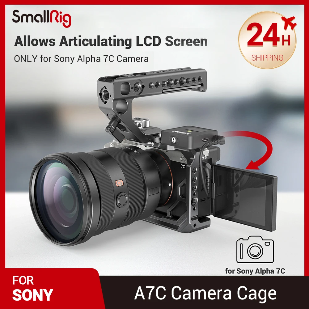 

Корпус SmallRig для камеры DSLR Sony A7C, чехол с холодным башмаком, 1/4 дюйма, Arri, отверстие для микрофона, светодиодная подсветильник ка, 3081