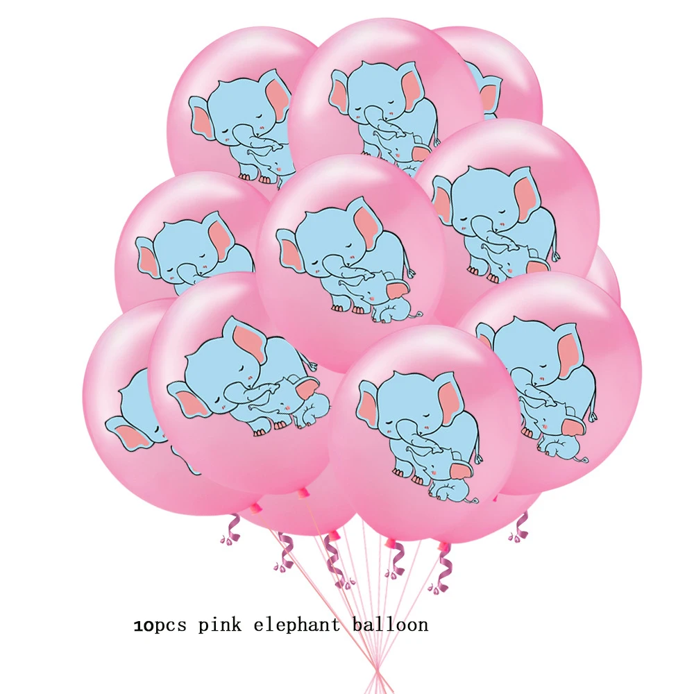 10 шт розовый синий слон латексные шары его мальчик или девочка баннер флаг набор