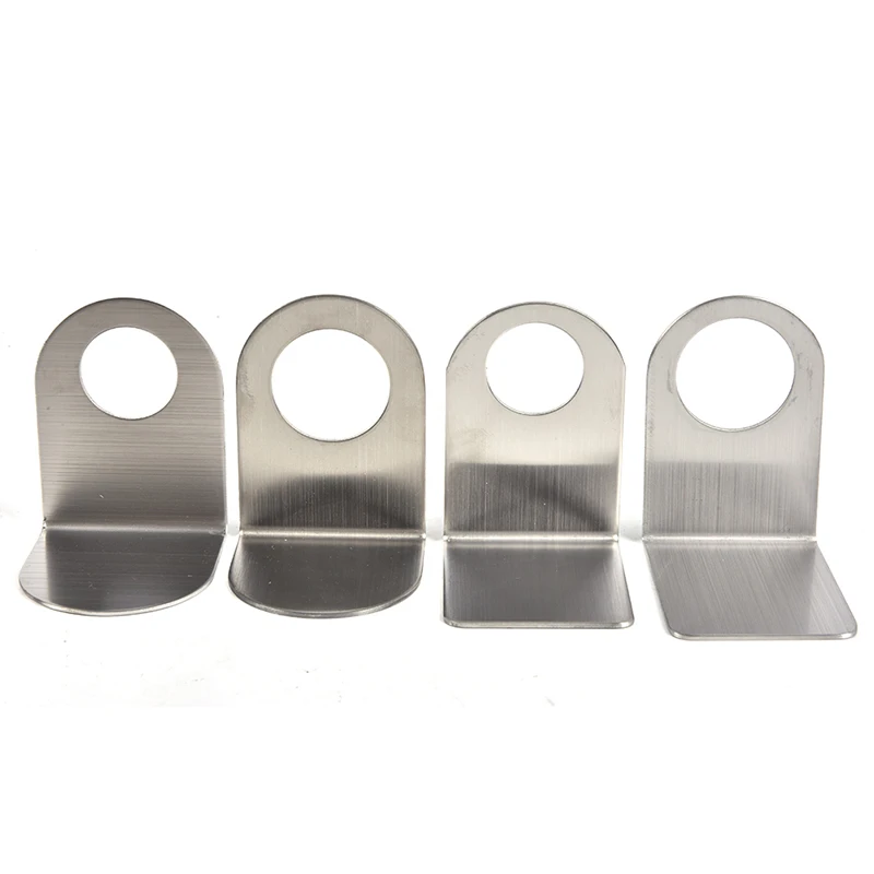 

Stainless Steel Wall Mount Soap Shower Gel Dispenser Bottle Holder Hook Hanging Hanger Rack Bathroom Kitchen Organizer No Drill