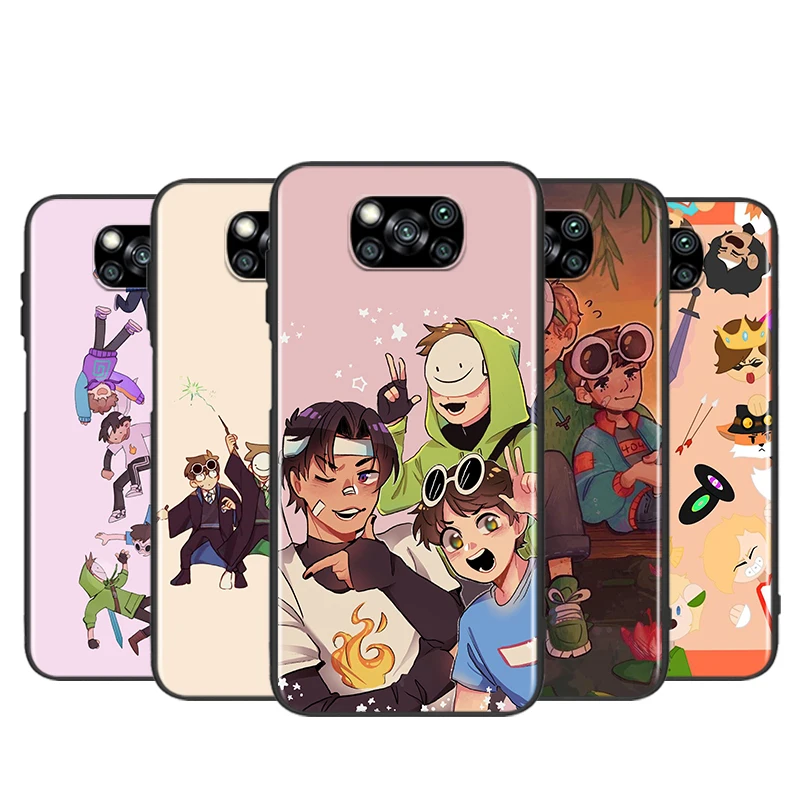 

Dream Smp Cute Cartoon For Xiaomi Poco X3 NFC F3 GT X2 M3 M2 5G Pro Mi A3 Lite 9SE CC9 Soft Black Phone Case Shell