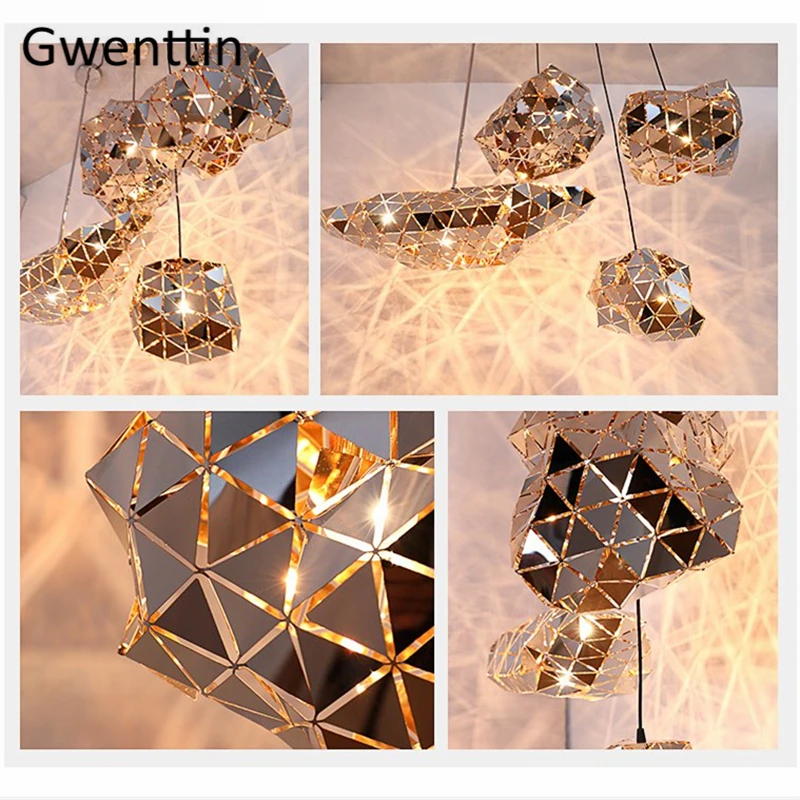 Нержавеющая сталь свеча подвесные светильники Современные Нерегулярные Led Hanglamp