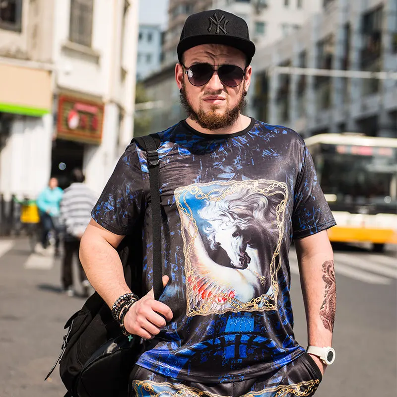 

Футболка мужская с круглым вырезом, повседневная тенниска из шелка тутового шелкопряда с короткими рукавами, модная майка с принтом, одежда...