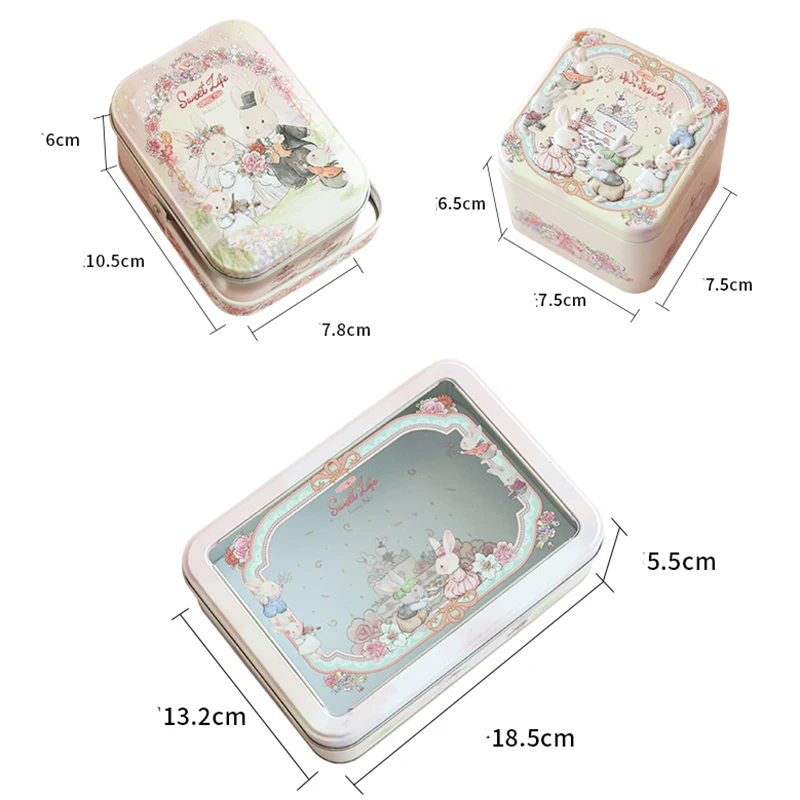 Пользовательский кролик Свадебная коробка для печенья креативная прямоугольная