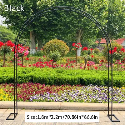 Black 1.8m by 2.2m Искусственные цветы Арка кованого железа наружная свадебная АРКА домашний сад вечерние фоновая Арка подставка украшение Цветочная дверь полка - Цвет: Black 1.8m by 2.2m
