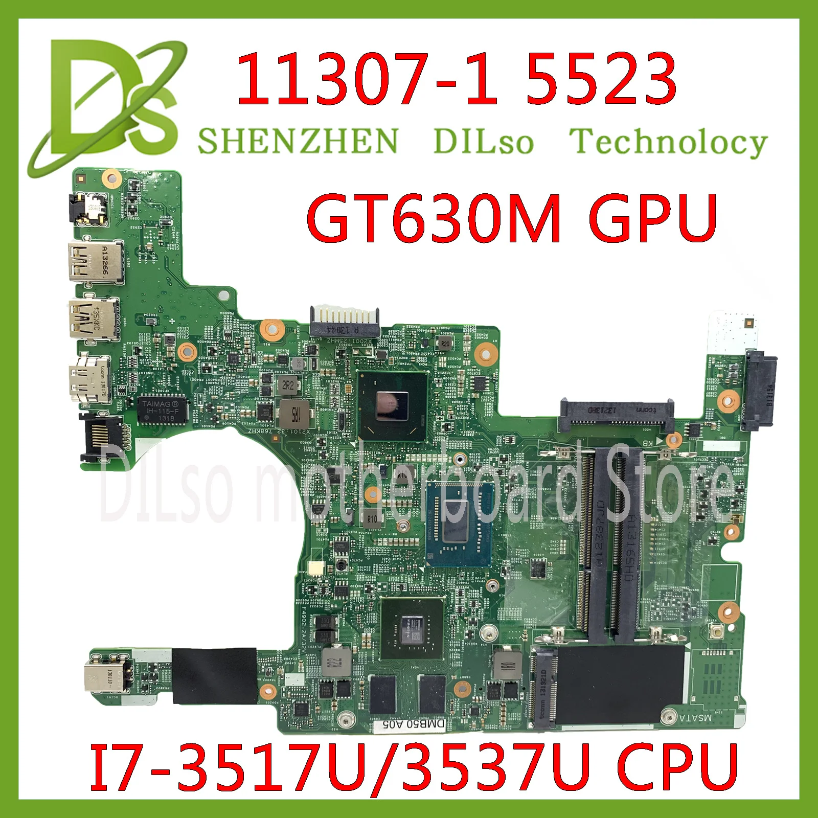 Bestellen KEFU 11307-1 Motherboard FÜR Dell INSPIRON 15Z 5523 Laptop Motherboard I7-3517U/3537 CPU GT630M Video Karte Original 100% Getestet
