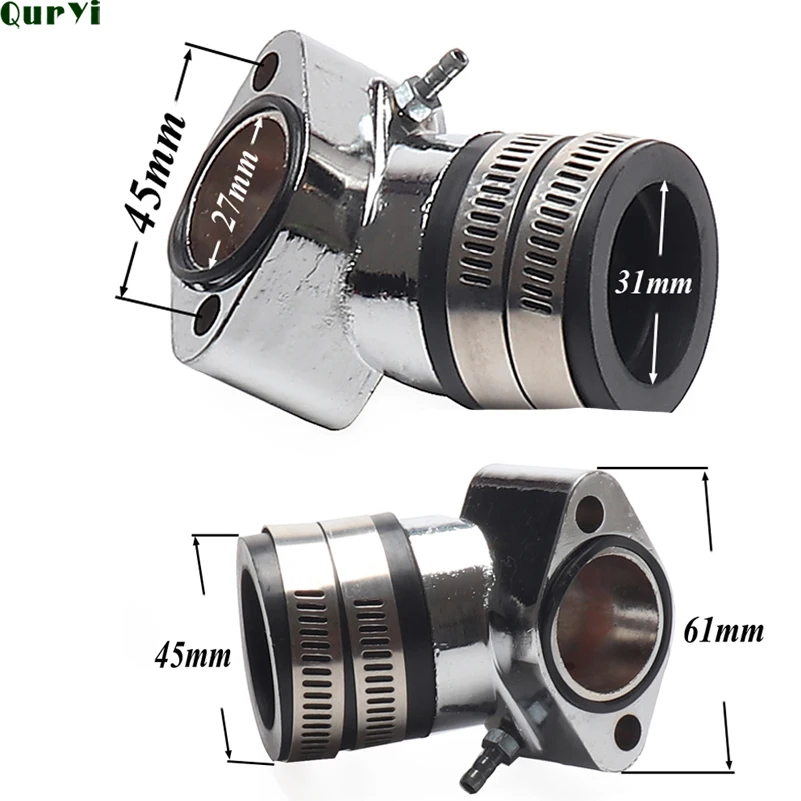 Производительность хромированный сплав впускной коллектор для скутера мопеда GY6