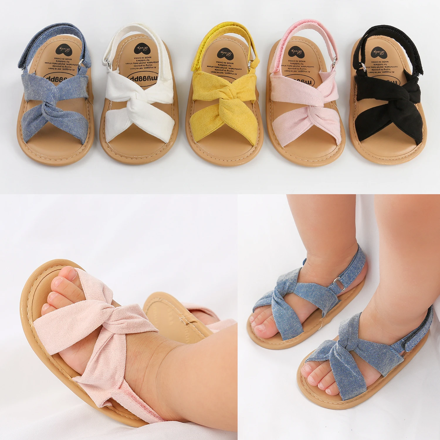 

2021 Cloth Cover Baby Crib Shoes Soft Sole Baby Sandals Cute Toddlers Summer Shoes Girls Boys Newborns Slippers for Babies