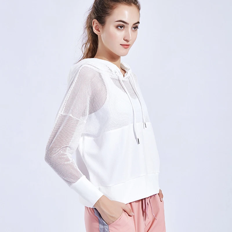 

Spring Summer Women's Sports Shirts Hollow Mesh Yoga Tops Femme Running Jogging Quick Dry Long Sleeve Gym Clothings