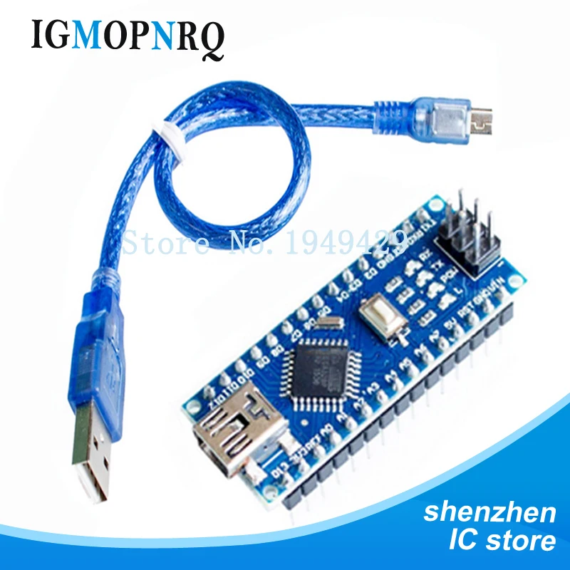 1 шт. Nano 3,0 Nano V3.0 контроллер ATMEGA328P ATMEGA328 CH340+ USB кабель