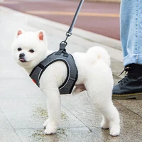 adjustable dog harness set light strap vest reflective dog leash nylon pet traction rope walking training collar puppy suppliers