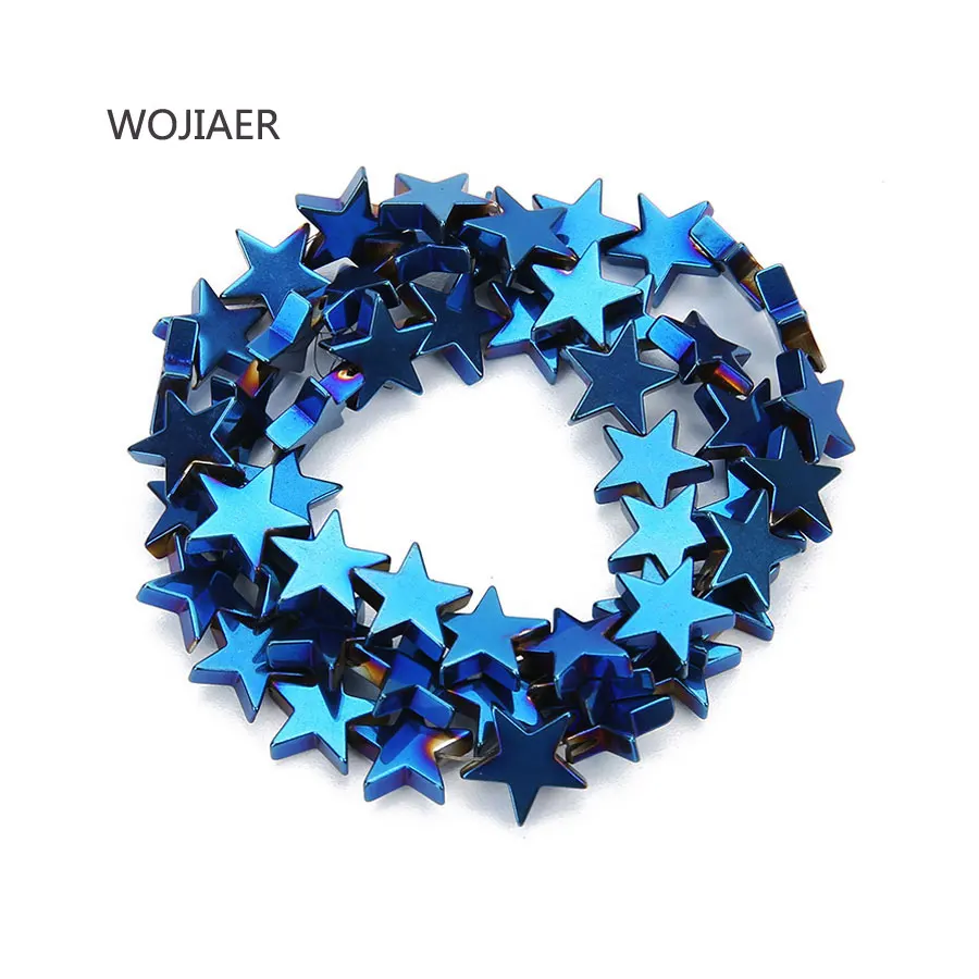 

WOJIAER Vacuum Electroplating Star Hematite Non Magnetic Loose Beads Bracelet Necklace DIY Jewelry Making Wholesale ZBM207