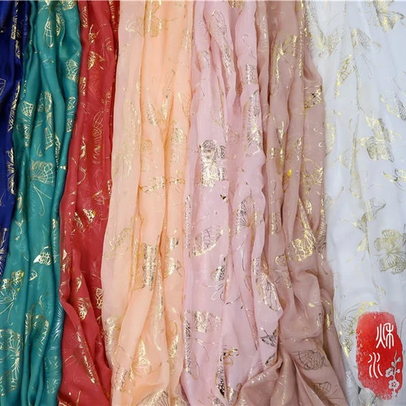 Бронзовая Античная бронзовая Серебряная шифоновая ткань Tang Feng шифон Ширина 1 5