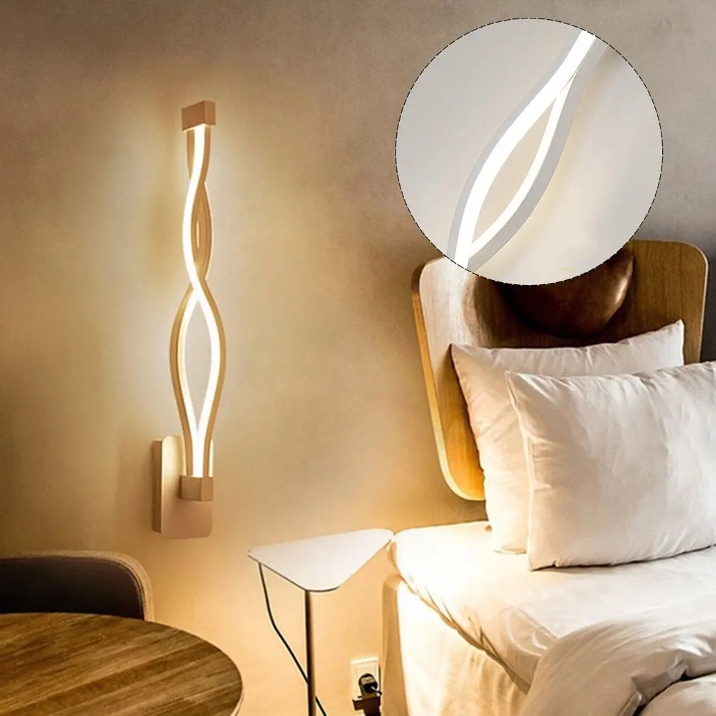 

LED Wall Lamp Creative Bedroom Lamp Simple LED Wall Lamp Wave Strip Wall Lamp Bedside Lamp Living Room Decoration Lamp