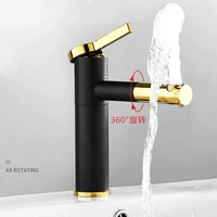 basin faucets blackwhite brass 360 rotate single handle bathroom basin faucet cold hot water crane sink mixing taps torneira